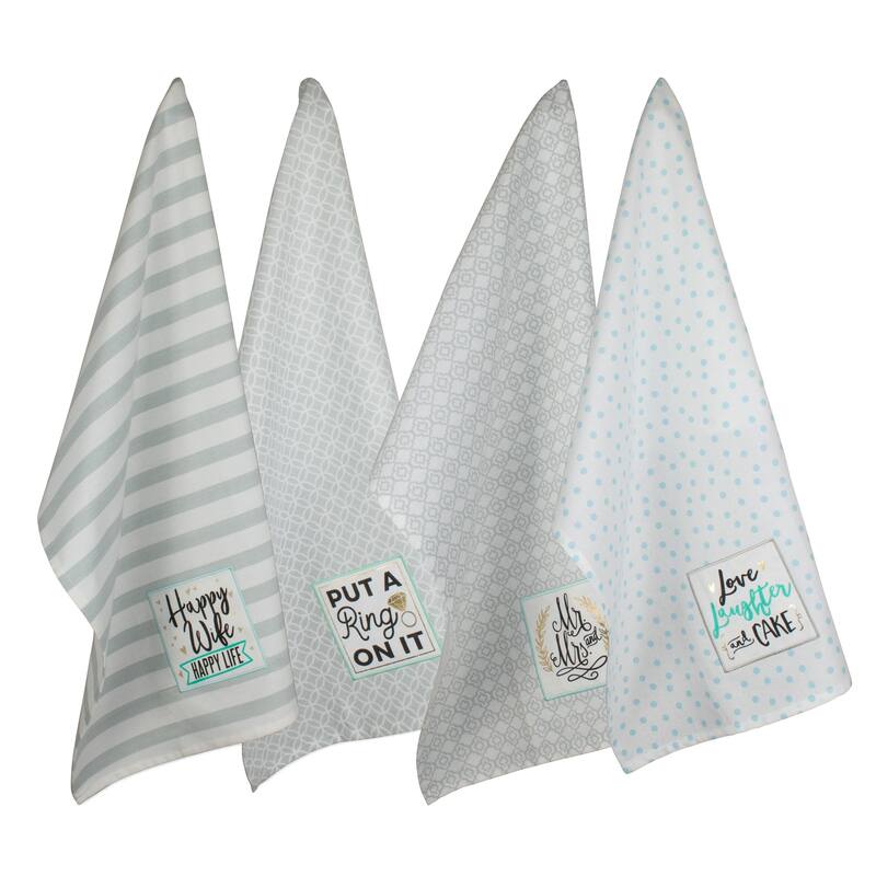 DII Wedding Themed Embellished Dishtowel Set