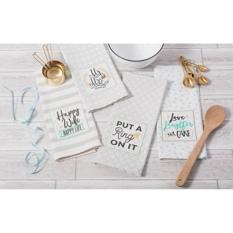 DII Wedding Themed Embellished Dishtowel Set