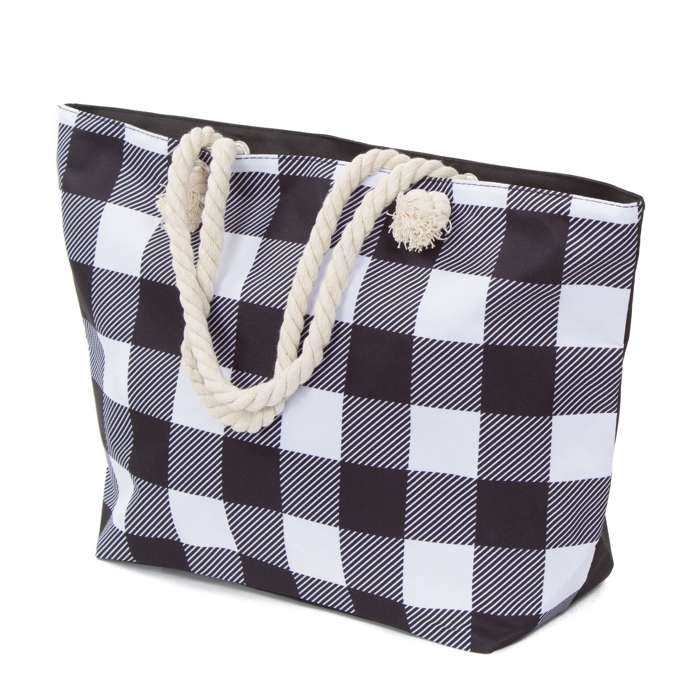 buffalo plaid tote bag