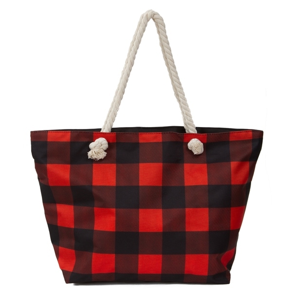 buffalo plaid tote