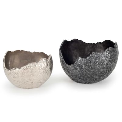 Silver Orchid Luts Metal Bowls - 16 x 13 x 11