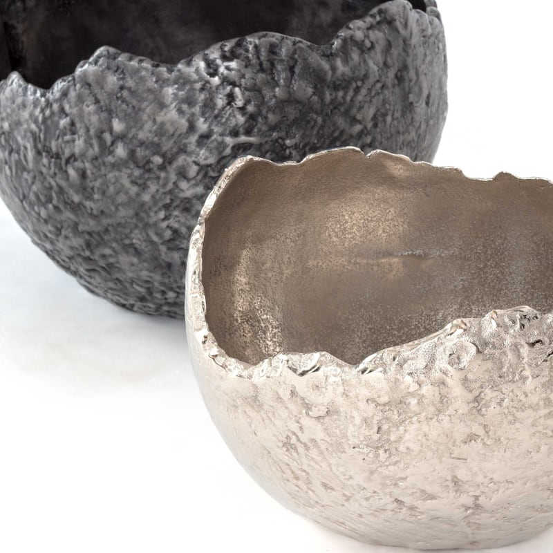 Silver Orchid Luts Metal Bowls - 16 x 13 x 11