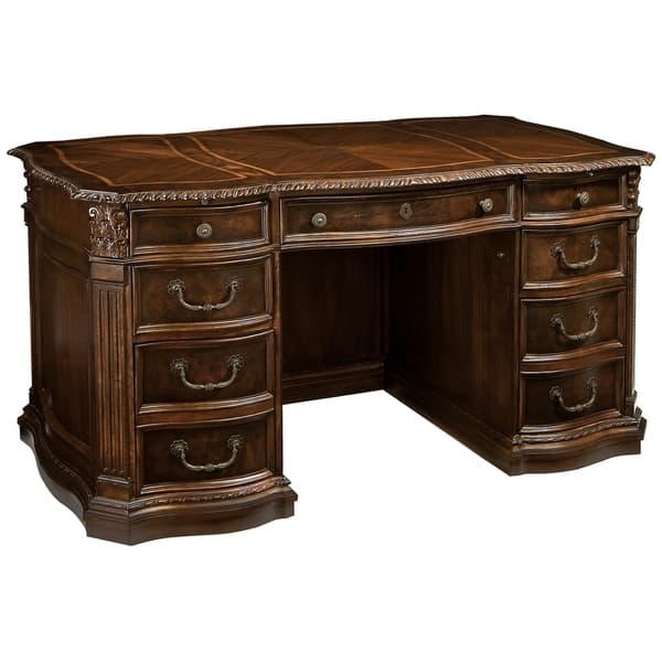 Solid Wood Junior Executive Office Desk - Home Office - Overstock ...