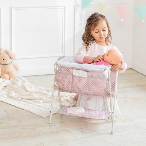 olivia's little world polka dots princess baby doll crib