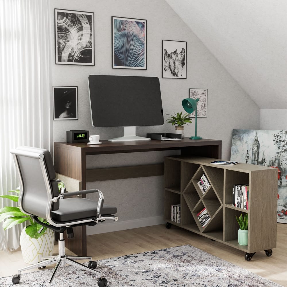 Samtredia Chestnut Brown 47-inch Wood Modular Computer Desk by Copper Grove