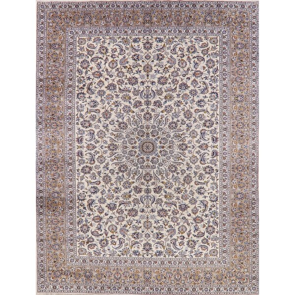 Vintage Kashan Medallion Oriental Hand Knotted Wool Persian Area Rug - 13'2" x 9'9"