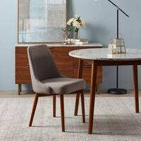 Versanora - Ashton Round Dining Table- Faux Marble/ Walnut