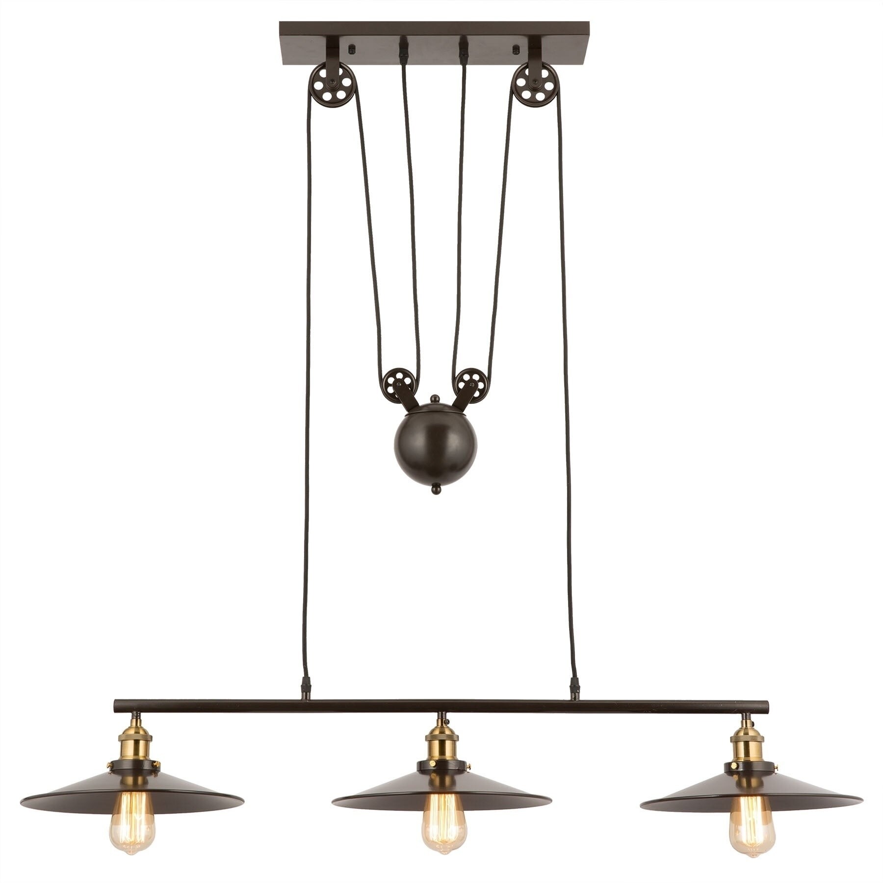 CO-Z Oil Rubbed Bronze 3-Light Linear Chandelier with Metal Shades - Chandeliers For Bedrooms by Overstock.com