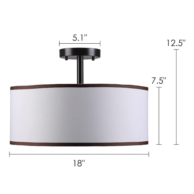 CO-Z Contemporary 3-Light Drum Chandelier with Diffused Shade