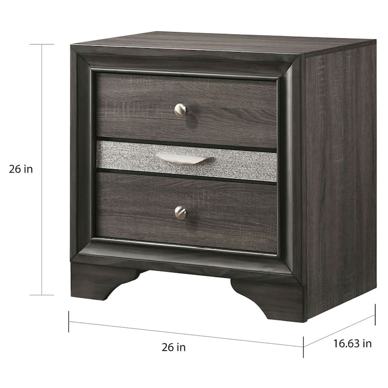 Bara Contemporary Grey Solid Wood 2-Piece Storage Platform Bedroom Set by Furniture of America