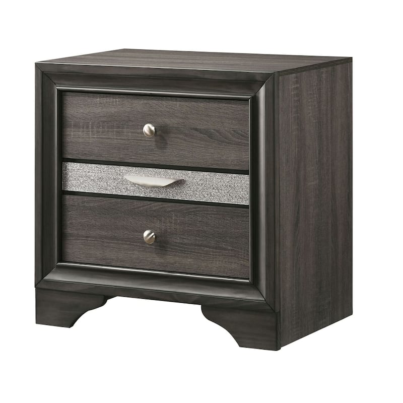 Bara Contemporary Grey Solid Wood 2-Piece Storage Platform Bedroom Set by Furniture of America