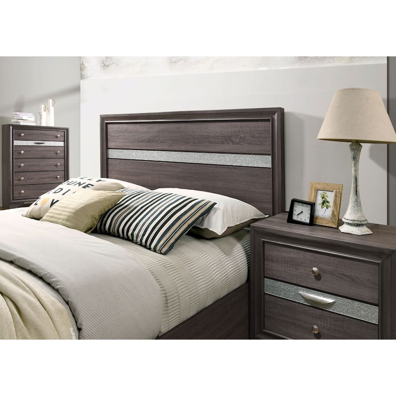 Bara Contemporary Grey Solid Wood 2-Piece Storage Platform Bedroom Set by Furniture of America