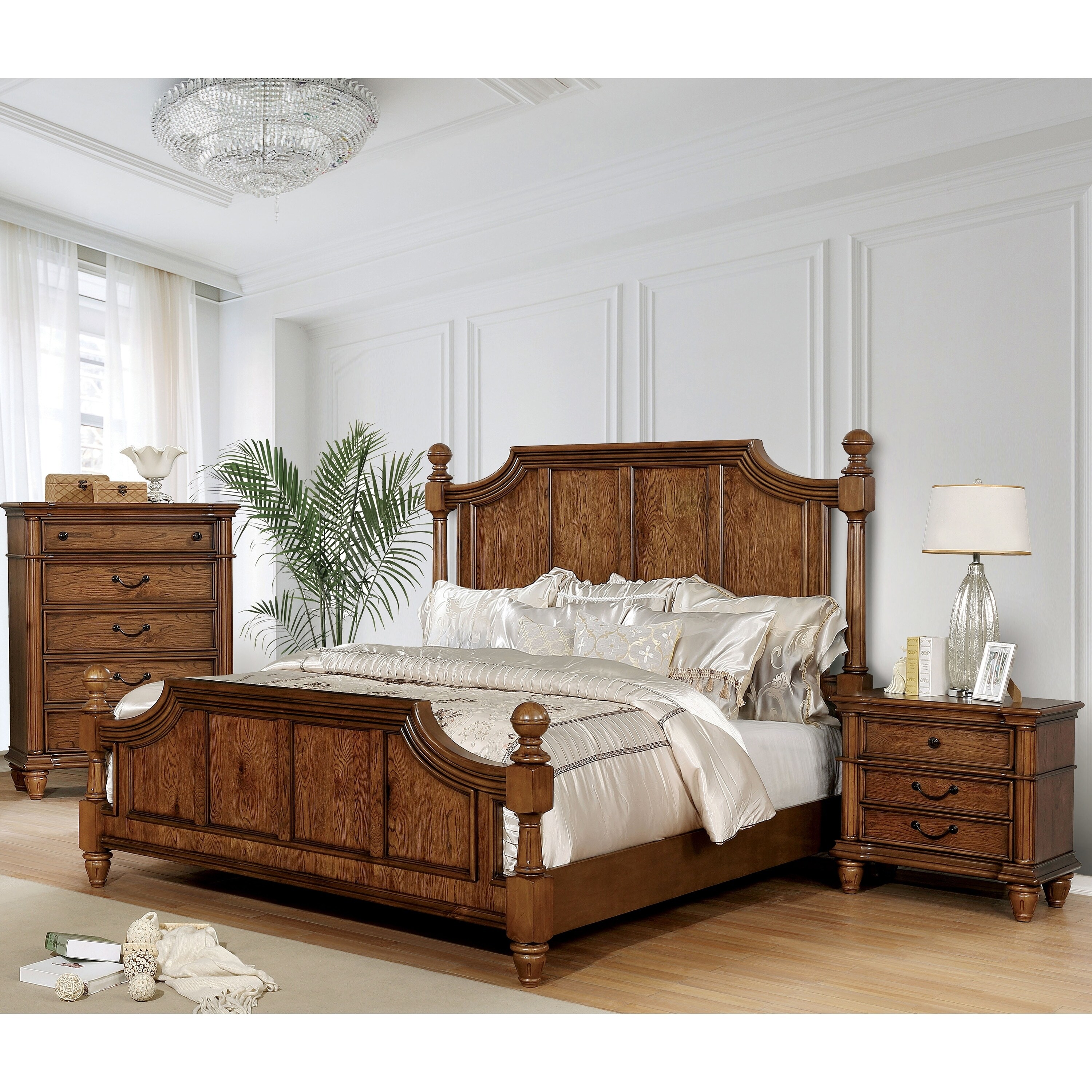 The Gray Barn Denisov Den Traditional Light Oak 3 Piece Bedroom Set