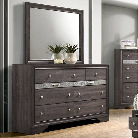 Furniture of America Bankhead Grey 2-piece Dresser and Mirror