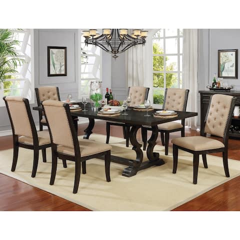 Copper Grove Baghdati Dark Walnut 7-piece Trestle Dining Set