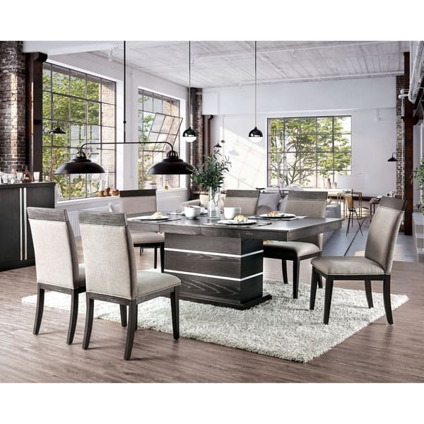 Furniture Of America Shatterley Contemporary Espresso 7 Piece Expandable Dinning Set Overstock 28404740