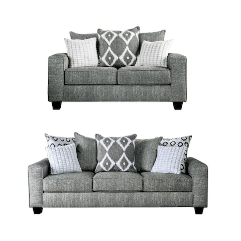 Furniture of America Katsules Grey Upholstered 2-piece Living Room Set