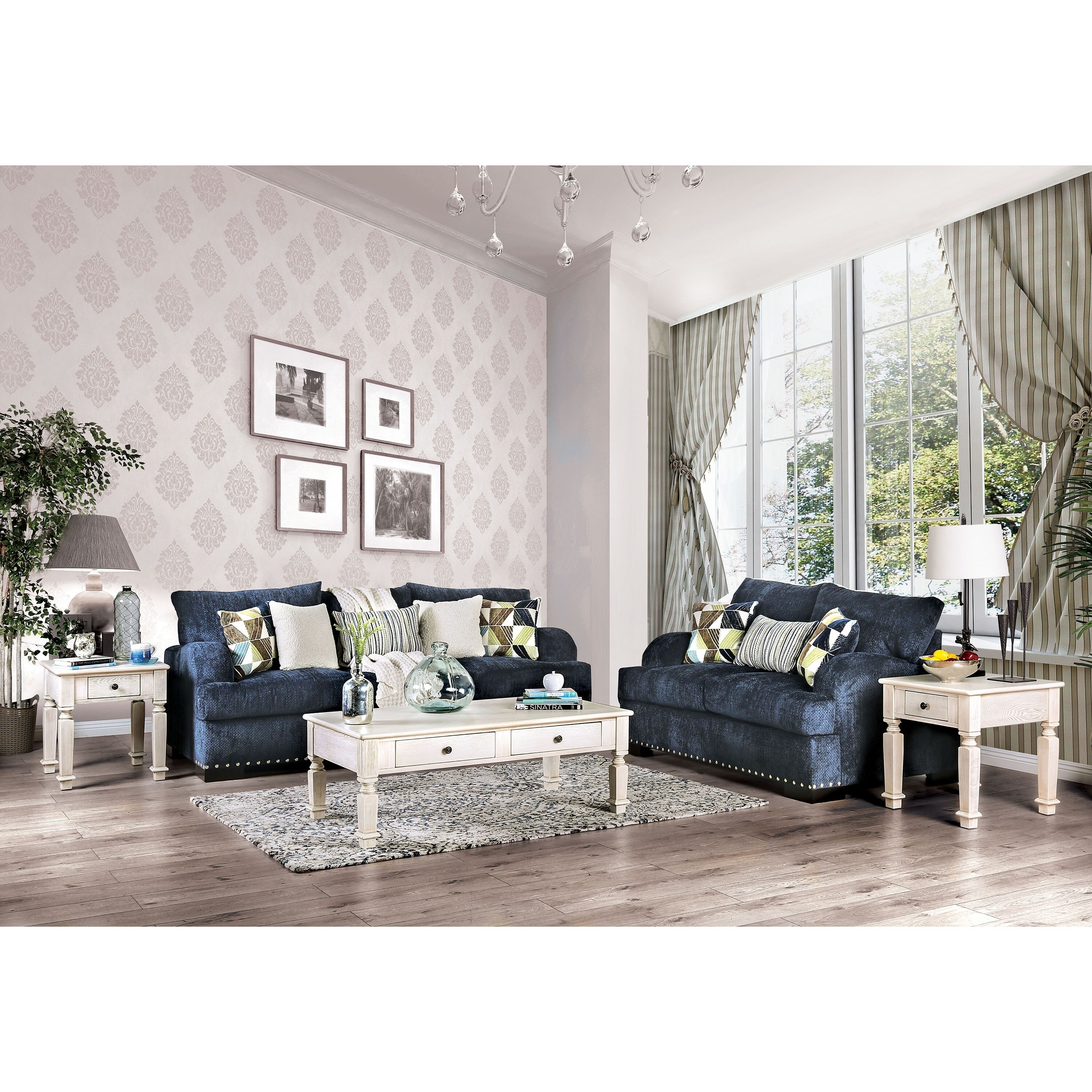 The Curated Nomad Hamerton Contemporary Navy 2 Piece Living Room Set