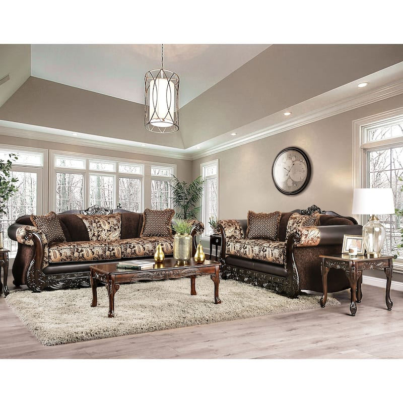 Gracewood Hollow Dayaram Traditional Brown 2-piece Living Room Set
