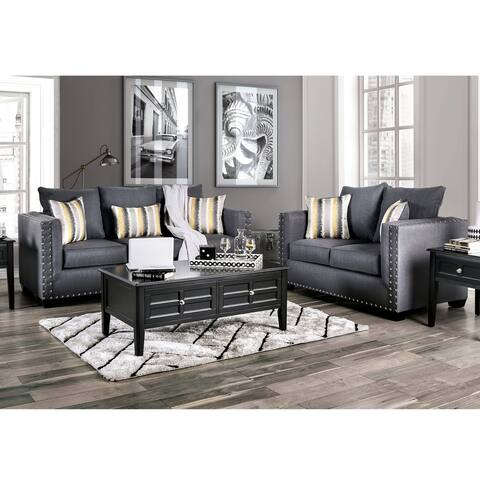 Furniture of America Ambrolauri Slate Grey 2-piece Living Room Set