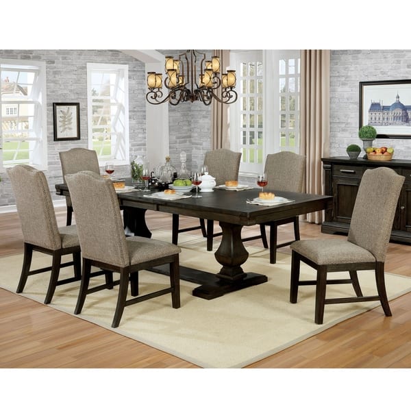 slide 2 of 7, Furniture of America Ladonna Contemporary Espresso 7-piece Dinning Set