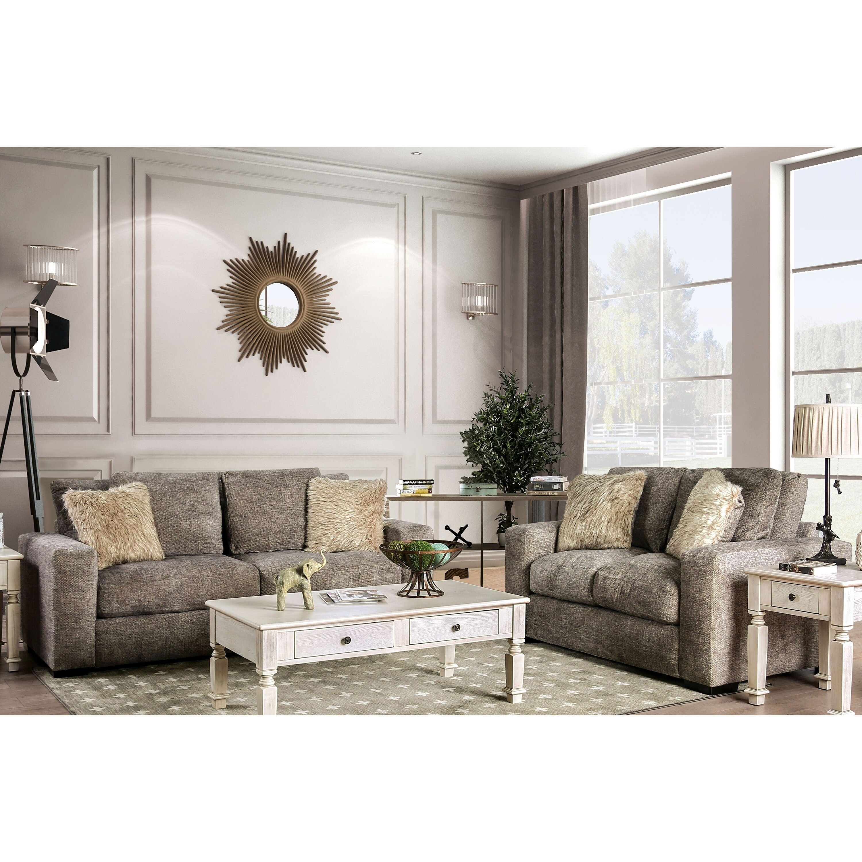 Silver Orchid Bennett Modern Brown 2 Piece Living Room Set Silver Orchid Bennett Modern Brown