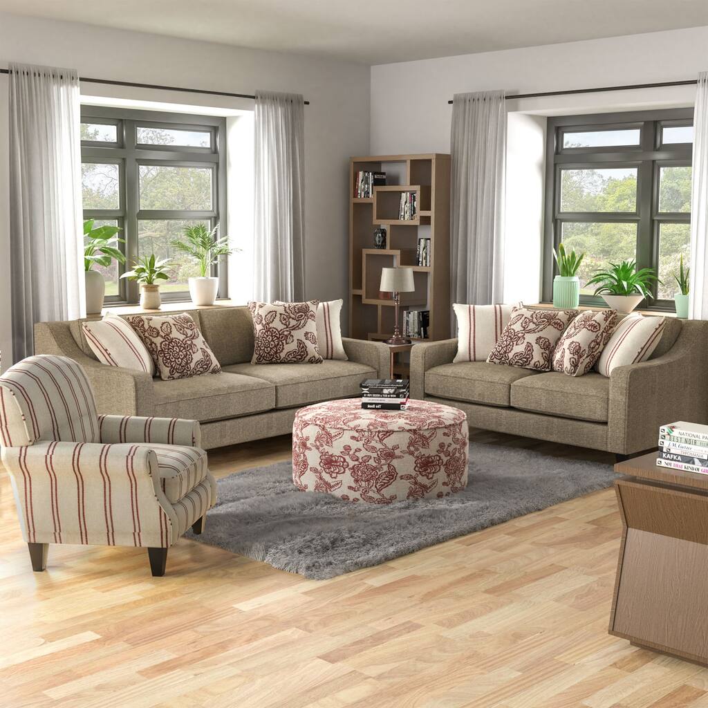 Furniture of America Chervono Rustic 4-piece Living Room Set