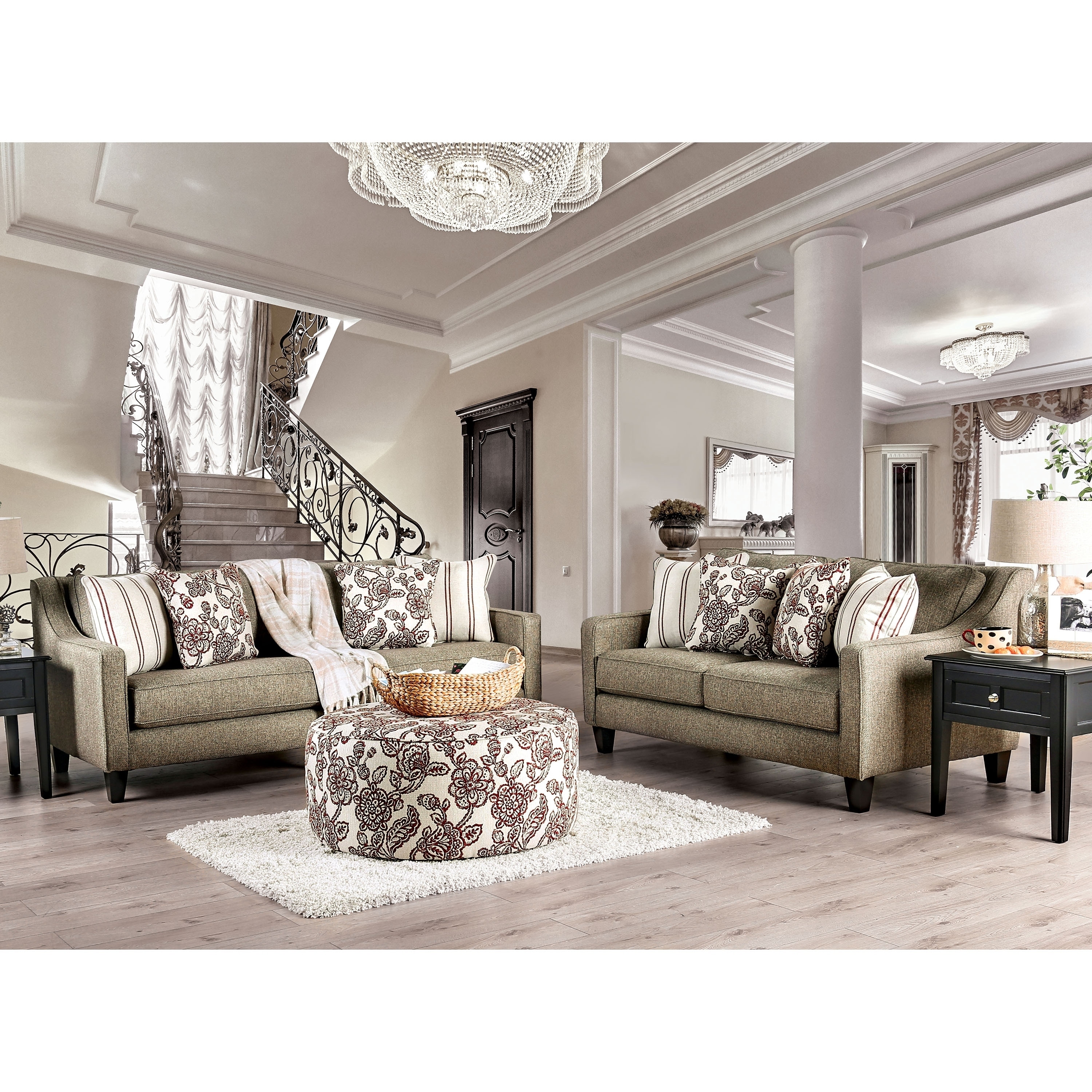 Furniture Of America Chervono Rustic 2 Piece Living Room Set On Sale Overstock 28408657