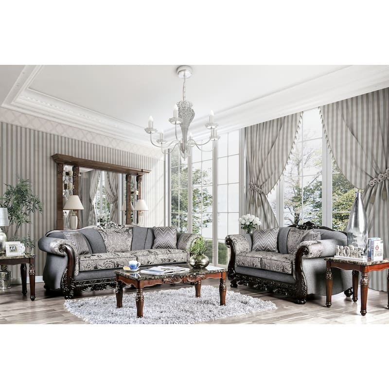 Dikic Traditional Chenille Rolled Arms 2-Piece Living Room Set by Gracewood Hollow