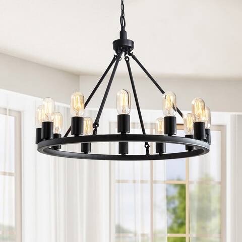 Viviana Black 12-light Metal Round Chandelier