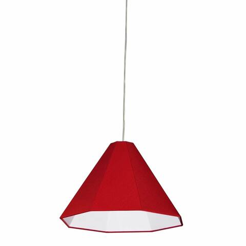 1 Light Pendant, Polished Chrome with Red Shade