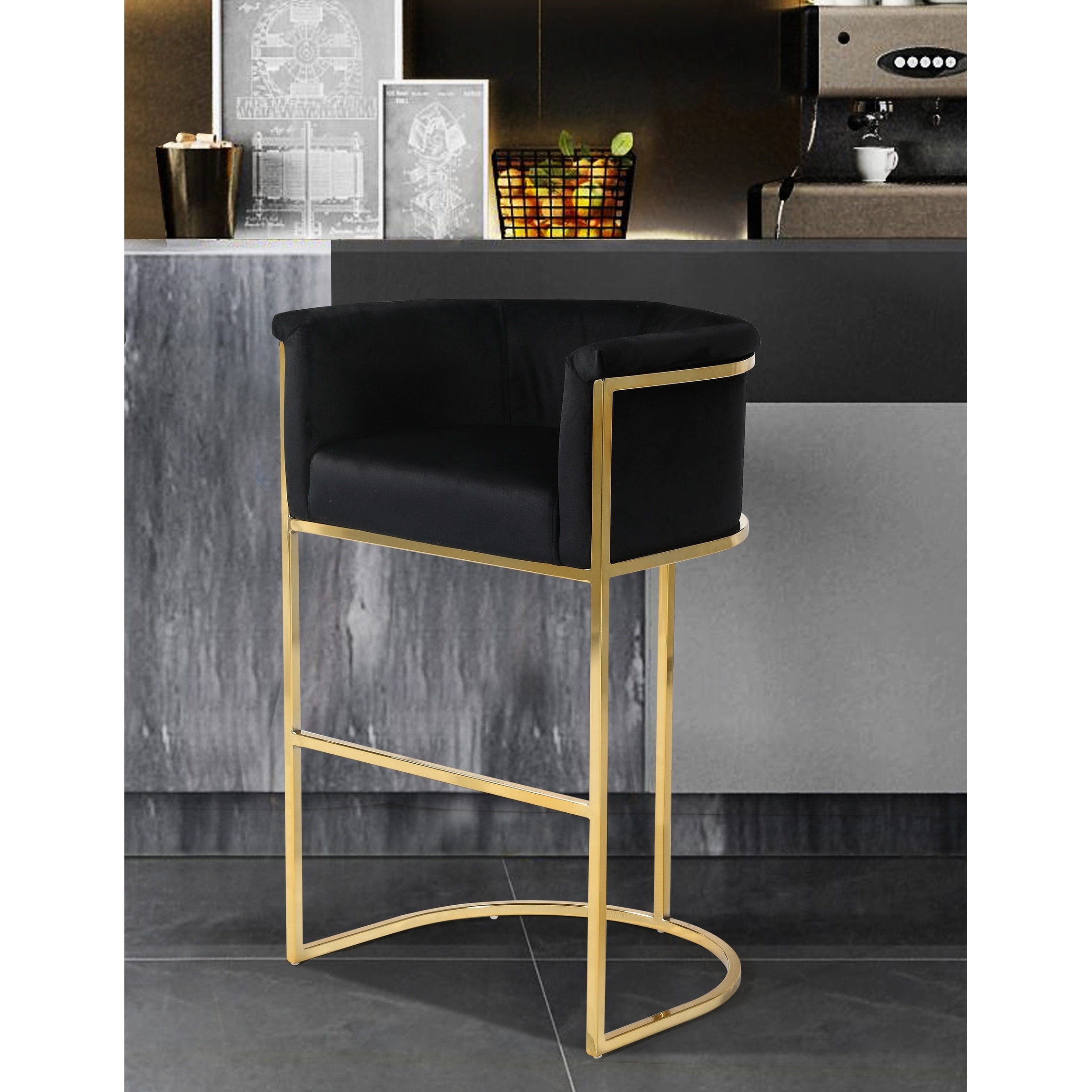 gold velvet bar stools