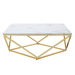 Silver Orchid Frederick White Marble Coffee Table