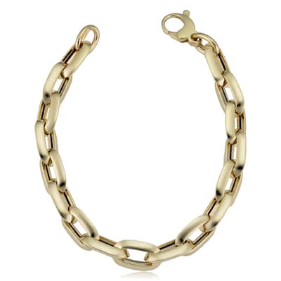 Men's 14k Yellow Gold 10 millimeter Oval Rolo Link Bracelet (8.5 inches)