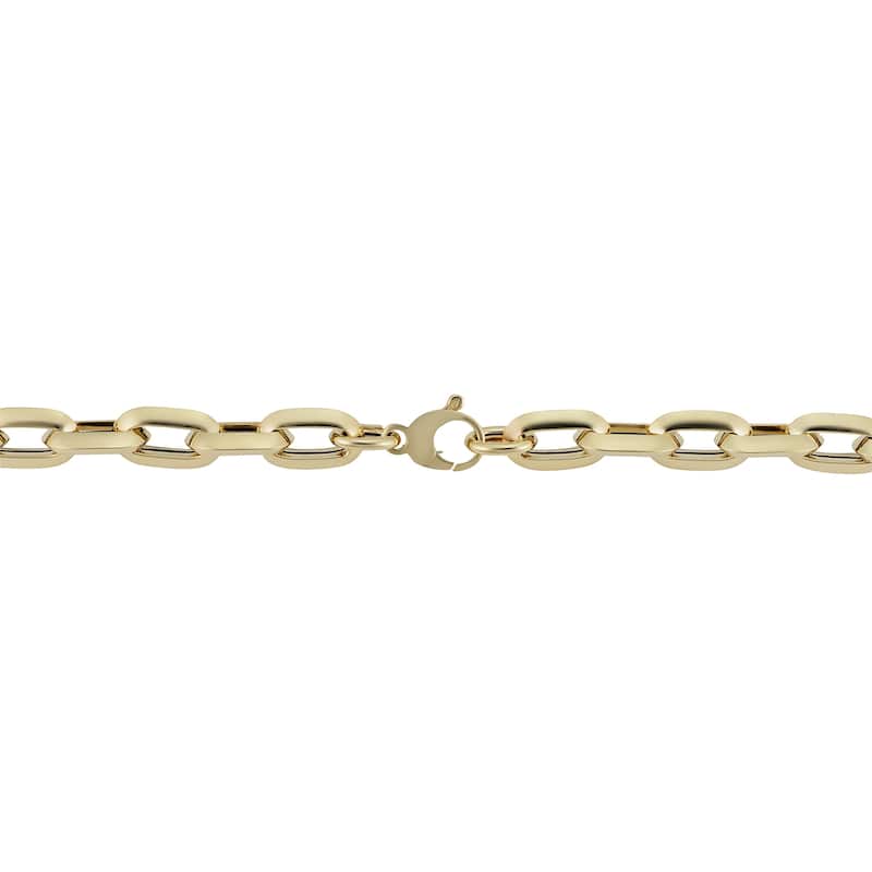 Men's 14k Yellow Gold 10 millimeter Oval Rolo Link Bracelet (8.5 inches)
