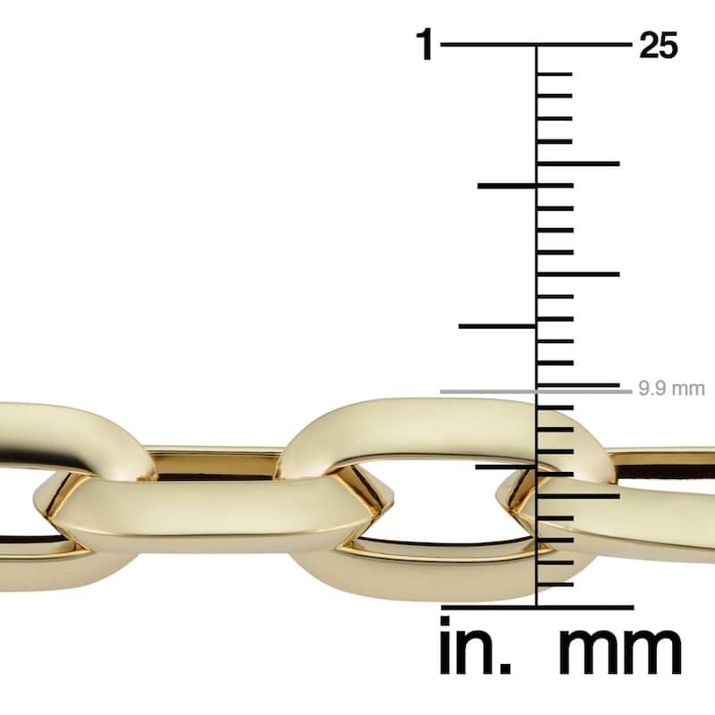 Men's 14k Yellow Gold 10 millimeter Oval Rolo Link Bracelet (8.5 inches)