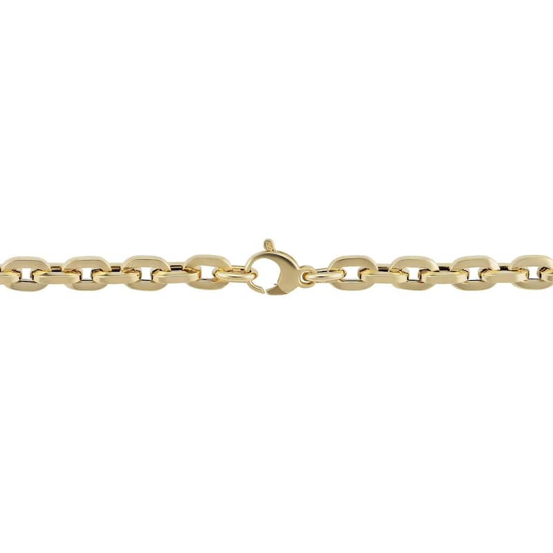 14k Yellow Gold 6 millimeter Polished Square Link Bracelet (8 inches)