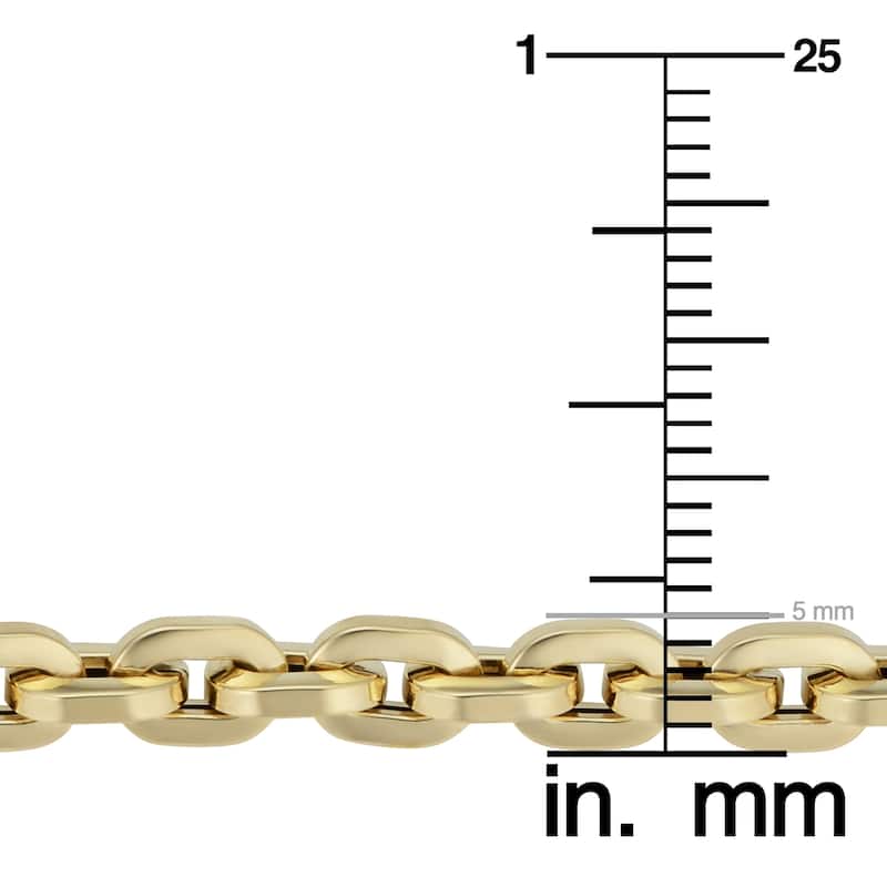 14k Yellow Gold 5 millimeter Polished Square Link Bracelet (8 inches)
