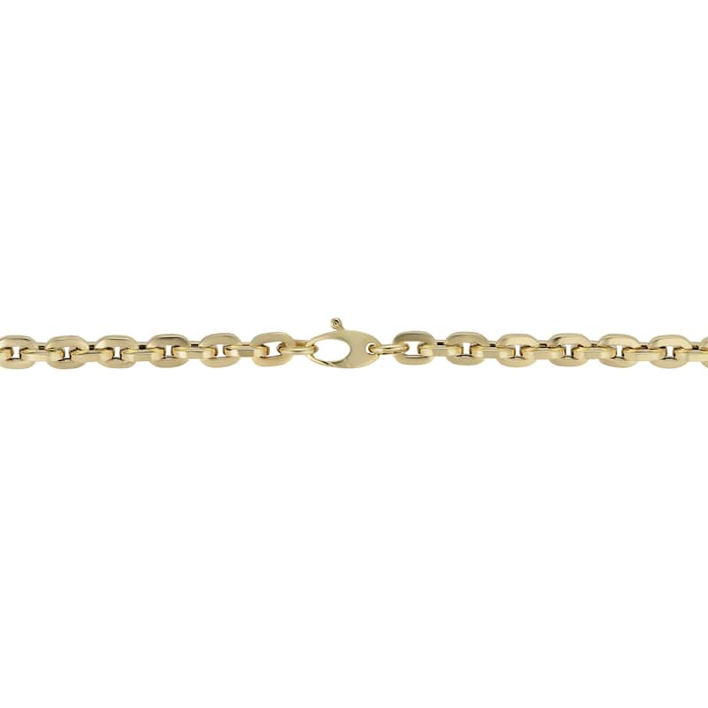14k Yellow Gold 5 millimeter Polished Square Link Bracelet (8 inches)