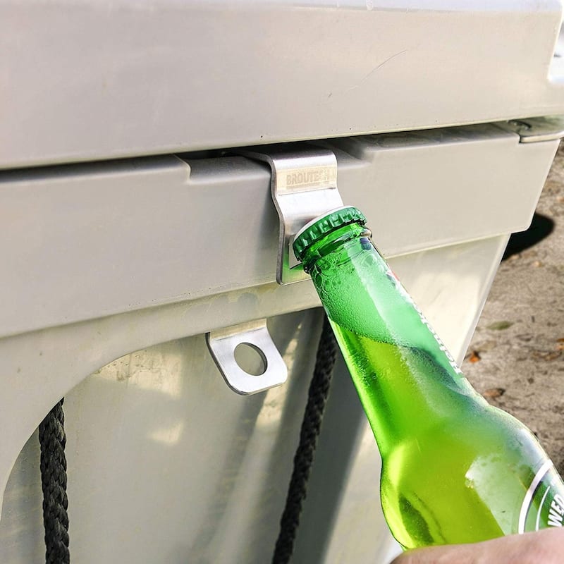 Cooler Lock Bracket Built-in Bottle Opener in Stainless Steel - N/A