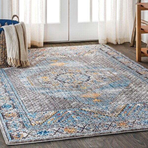 Shop JONATHAN Y Izmit Geometric Vintage Medallion Gray ...