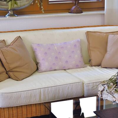 Striped Cupcake Pattern Lumbar Pillow