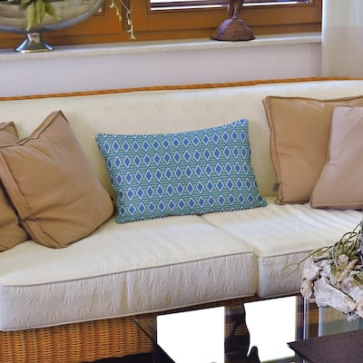 Two Color Geometric Diamonds Lumbar Pillow