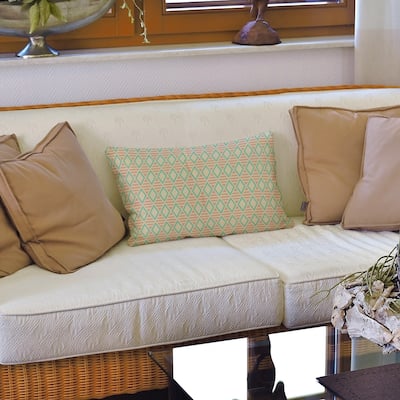 Full Color Geometric Diamonds Lumbar Pillow