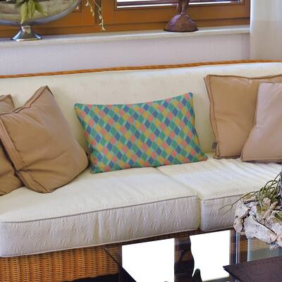 Retro Diamonds Lumbar Pillow