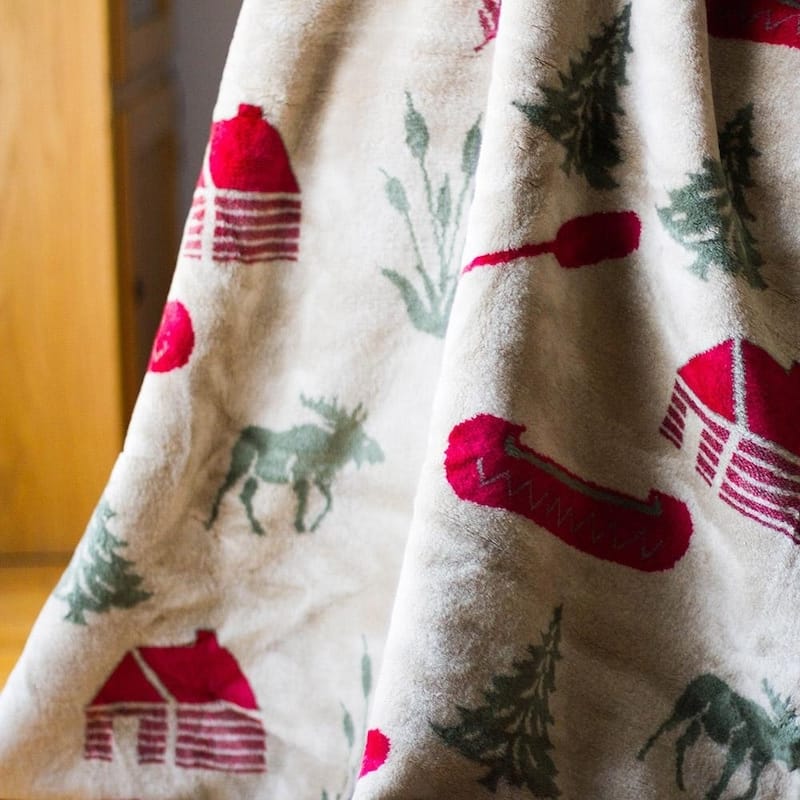 Denali Moose Camp/Sage Microplush Blanket