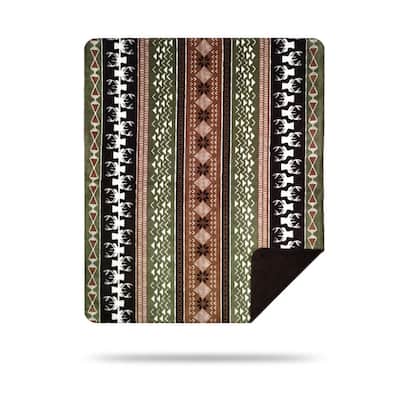 Denali Nordic Deer/Chocolate Microplush Blanket