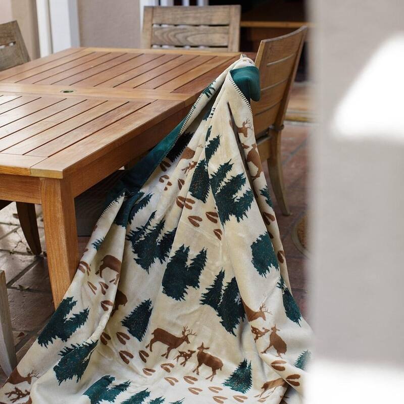 Denali Deer/Spruce Microplush Blanket