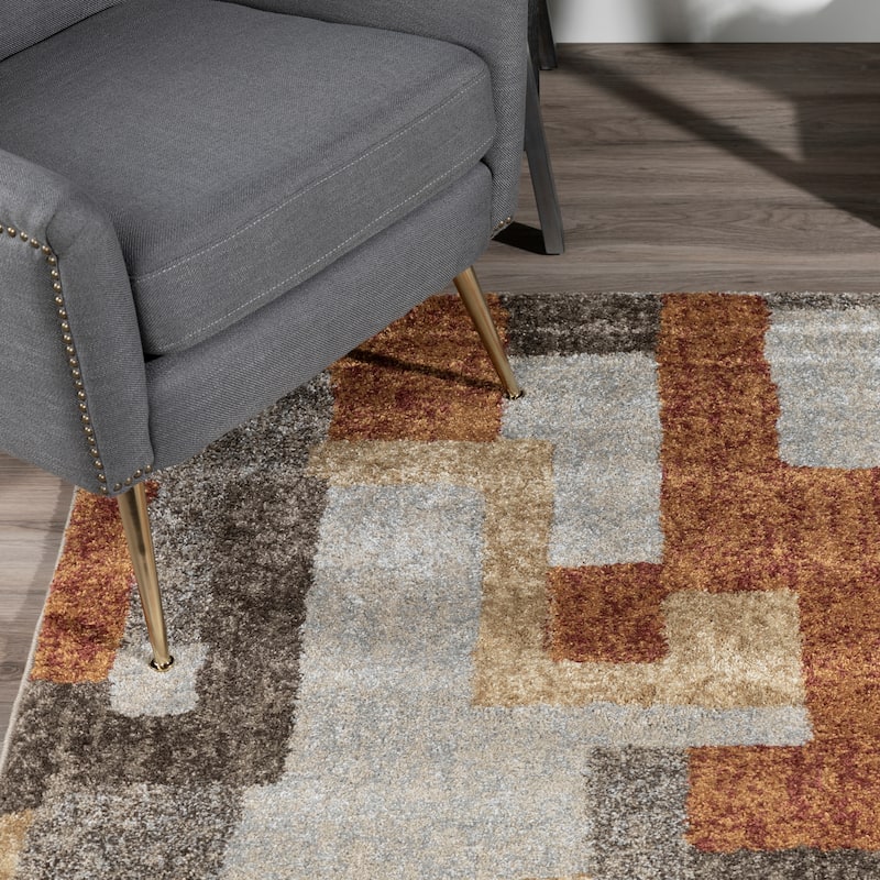 Addison Plano Elongated Geometrics EARTH Area Rug