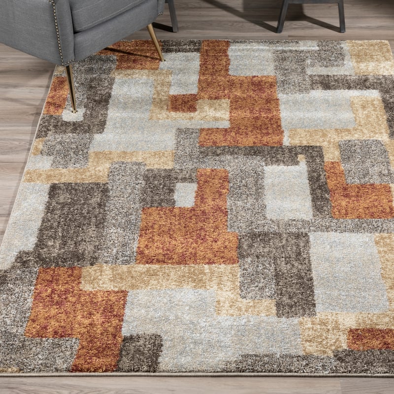 Addison Plano Elongated Geometrics EARTH Area Rug